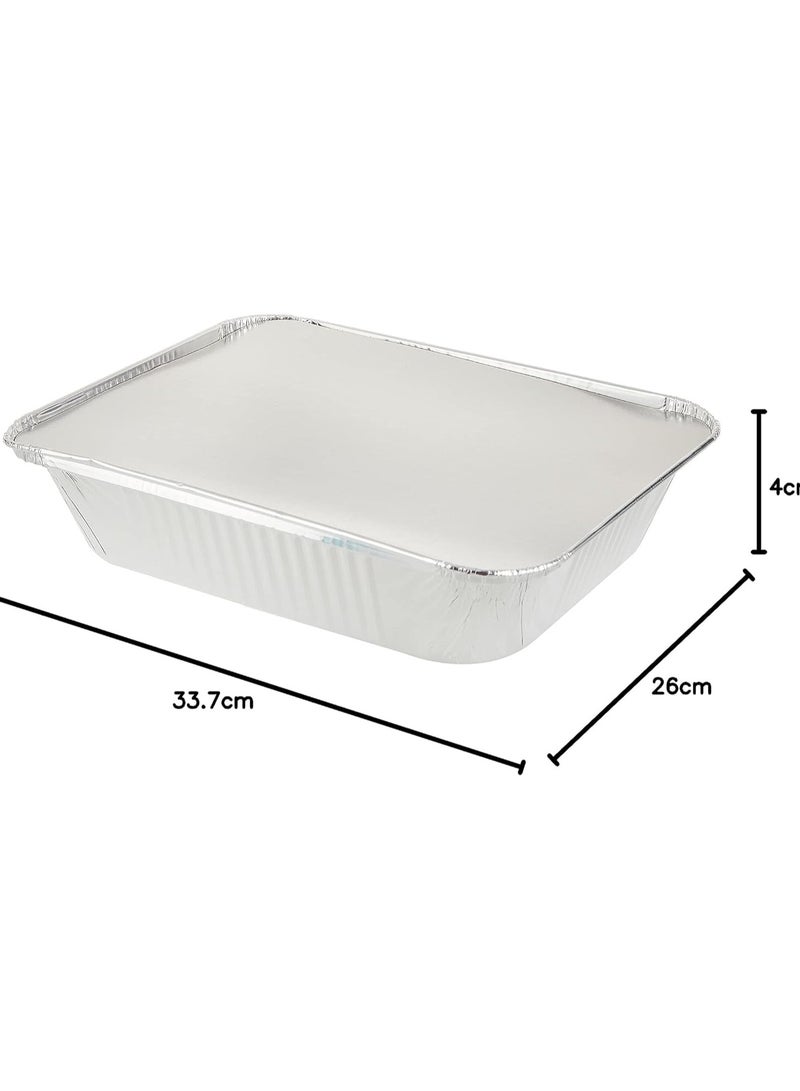 إس إن إتش باكينج حاوية مستطيلة من الألومنيوم 3650 مل مع غطاء لوح ألومنيوم شديد التحمل 20 قطعة - Image 2